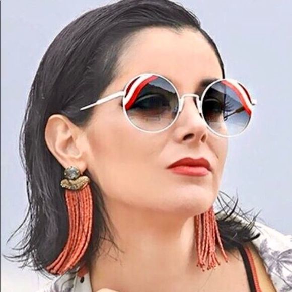 Fendi Red & White Sunglasses main image 4
